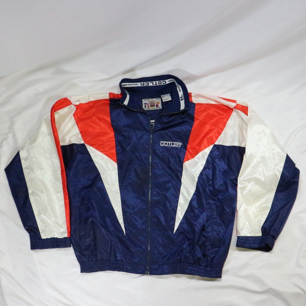 Vtg Cotler 80s Translucent Panel Track Jacket - image 1
